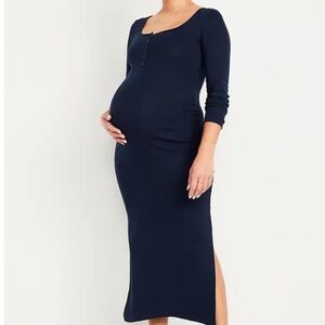 Old Navy Maternity Long-Sleeve Henley Midi Dress